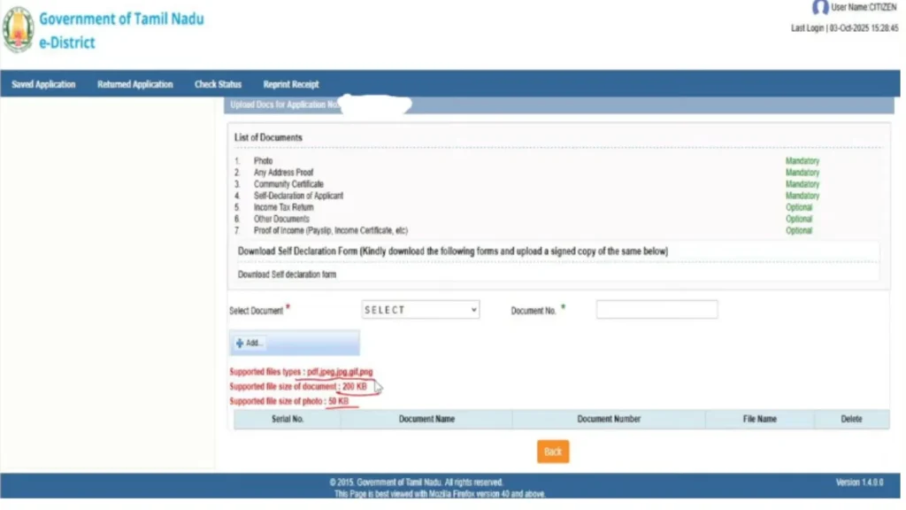 list of documents